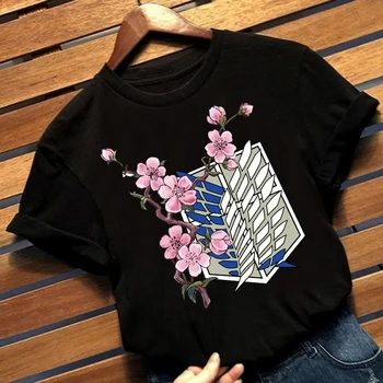 Naujų Produktų Anime Ataka Milžinišką Japonų Anime Trumpas Rankovės marškinėliai Streetwear Harajuku T-shirt Viršuje Moterų ir Vyrų T-shirt