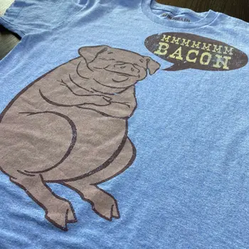 Šoninė Piggy Humoro Mens Vidutinio Dydžio Marškinėliai Tee Ūkininkas Mėsos Valgytojas Valgių Virėja