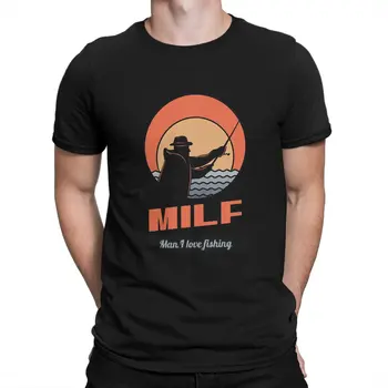 MILF Vyras Marškinėlius Žvejybos Savitas Poliesteris T Shirt Grafikos Palaidinės Hipster