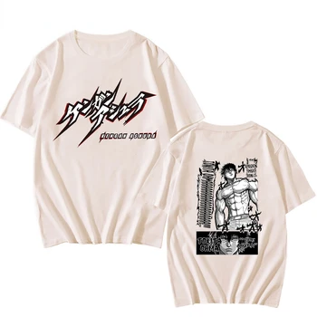 Trumpomis Rankovėmis Drabužius Anime Kengan Ashura Grafinis Marškinėliai vyriški Moterų Hip-Hop Streetwear T-shirt Vasaros Medvilnės Negabaritinių T Shirts