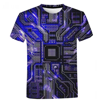 3D Spausdintinės plokštės Grafinis Marškinėliai Vyrams Vasaros Mados T-shirt Elektroninių Kūrybos Tee Marškinėliai Moterų Sporto Apranga