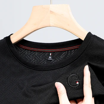 Aukštos kokybės vyriški T-Shirt Prabanga 2023 Vasaros Marškinėliai Vyrams Naujas Siuvinėjimo ropa hombre Dizainerio Mados Slim Fit Vyrų Drabužiai.